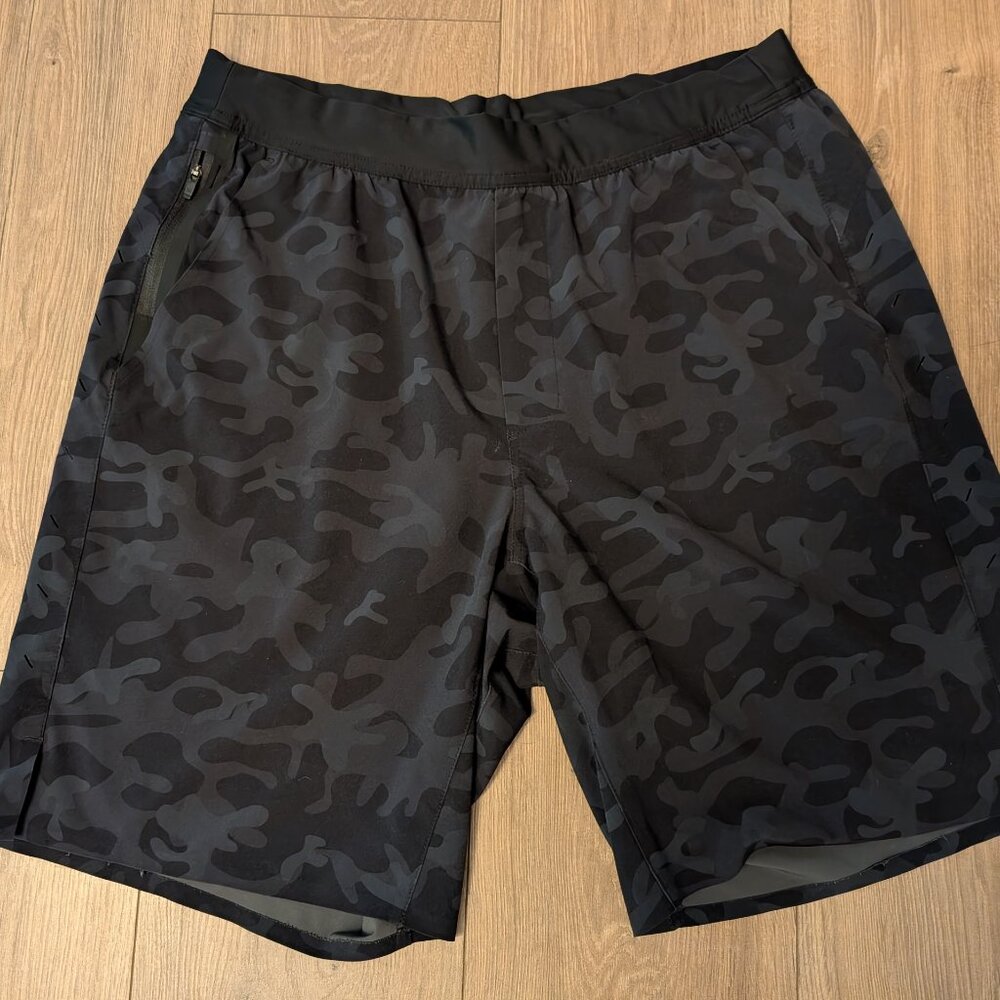 Ten Thousand Men's Interval Short, Large, 9-inch, Black Camo / No Liner